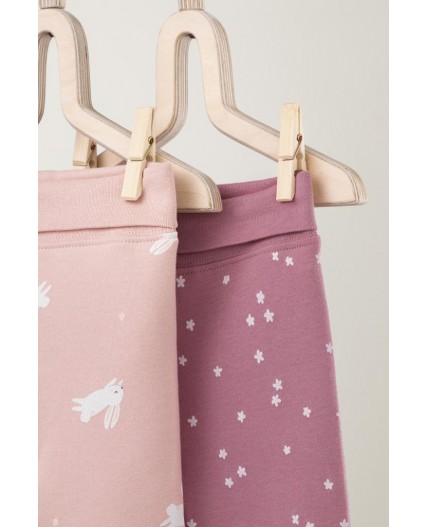 К 400220-2уп/цветочные снежинки,зайчики набор ползунки