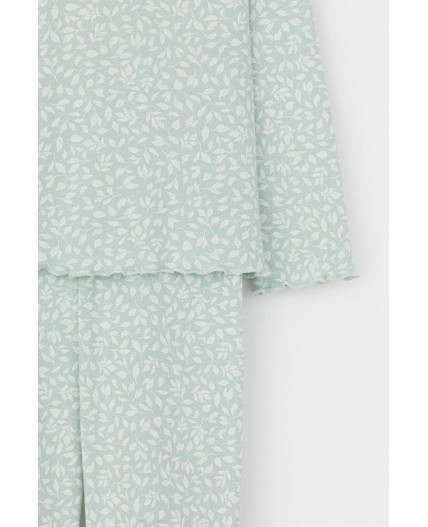 К 1618/голубая дымка,летние листья пижама