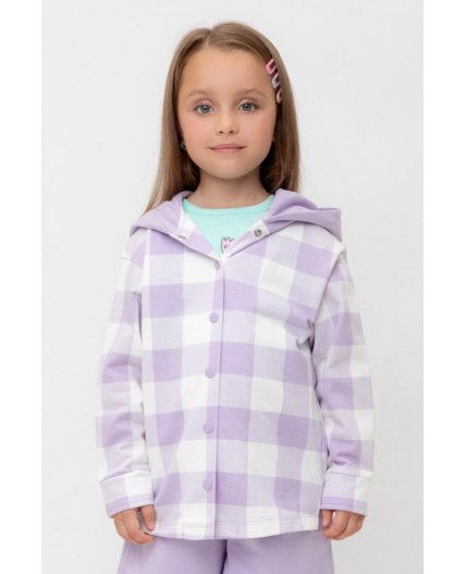 КР 302698/пастельно-лиловый,клетка виши к541 рубашка