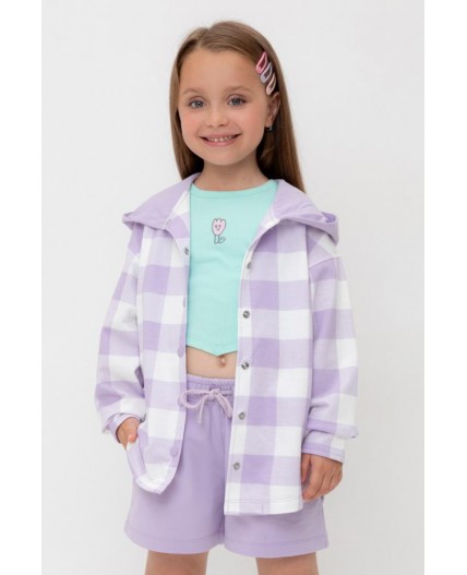 КР 302698/пастельно-лиловый,клетка виши к541 рубашка