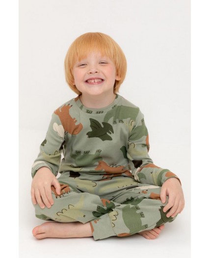 К 1552/оливковый хаки,динопарк пижама