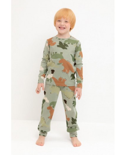 К 1552/оливковый хаки,динопарк пижама