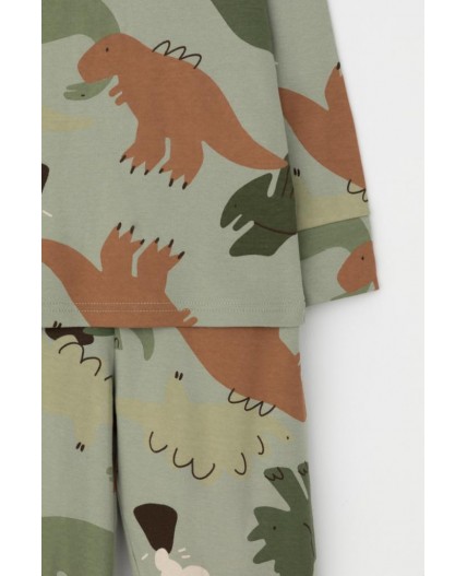 К 1552/оливковый хаки,динопарк пижама