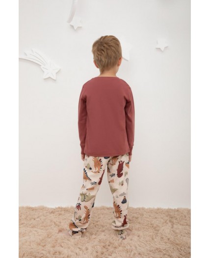 К 1541/шоколадный десерт,добрые динозавры пижама