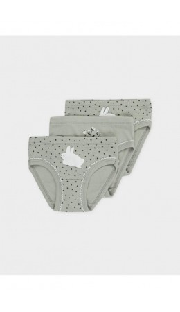 К 1978-3уп/темно-оливковый,горошки набор трусы