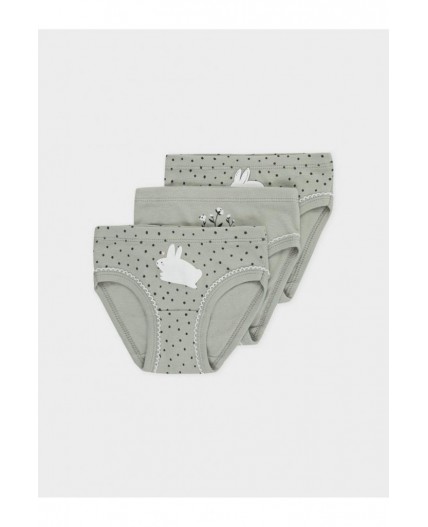 К 1978-3уп/темно-оливковый,горошки набор трусы