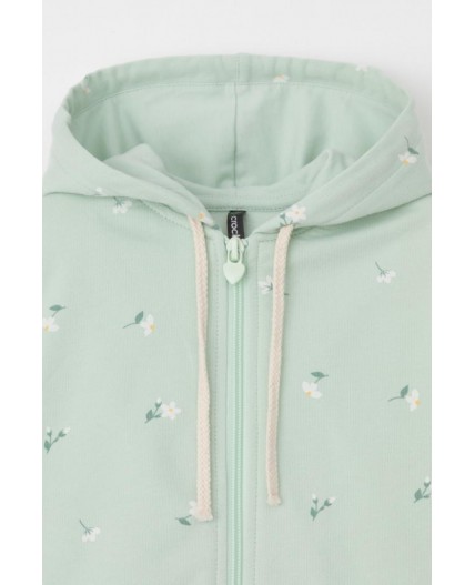 КР 302432/пастельно-зеленый,милые цветочки к545 джемпер (толстовка)