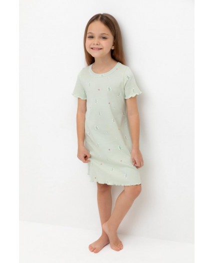 К 1180/зеленая лилия,ландыши сорочка ночная