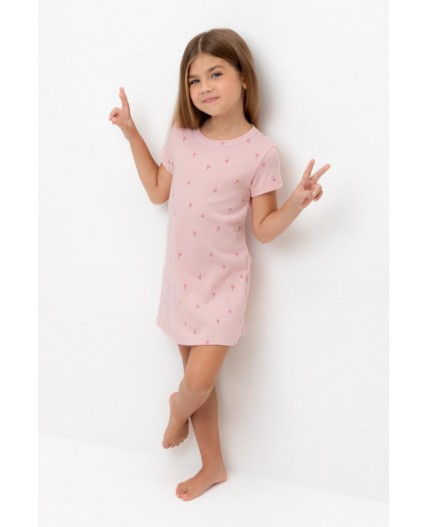 К 1156/розовый жемчуг,цветочная поляна сорочка ночная