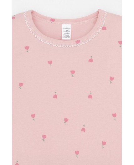 К 1156/розовый жемчуг,цветочная поляна сорочка ночная