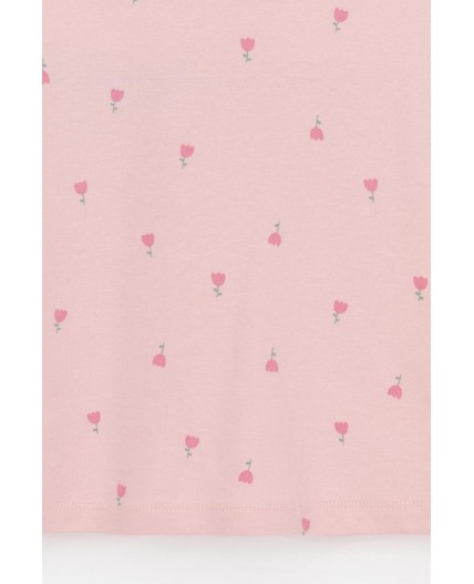 К 1156/розовый жемчуг,цветочная поляна сорочка ночная