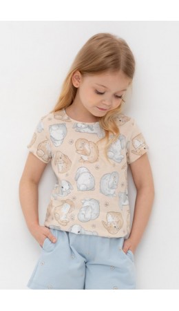 КР 302747/песчаный,зайчики и ромашки к563 фуфайка (футболка)