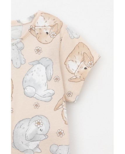 КР 302747/песчаный,зайчики и ромашки к563 фуфайка (футболка)