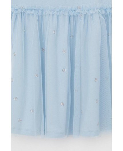 КР 5734-1/голубой,любимые ромашки к563 платье