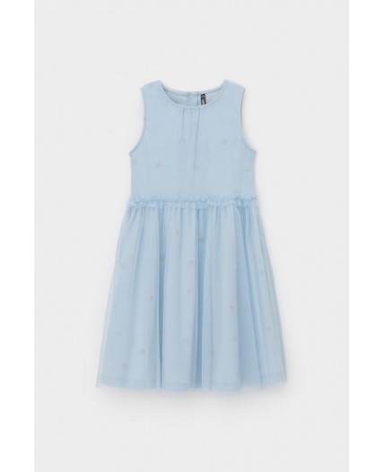 КР 5734/голубой,любимые ромашки к563 платье