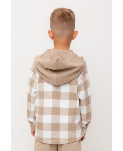 КР 302681-1/темно-бежевый,клетка виши к534 рубашка