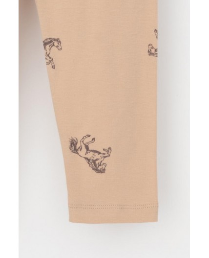 КР 4074-1/нежный бежевый,милые лошадки к567 брюки (лосины)