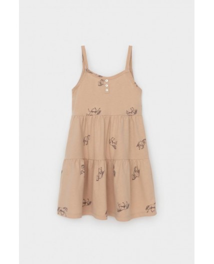 КР 5796-1/нежный бежевый,милые лошадки к567 сарафан