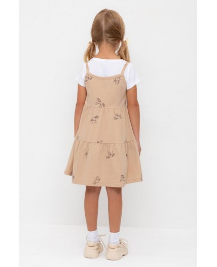 КР 5796-1/нежный бежевый,милые лошадки к567 сарафан