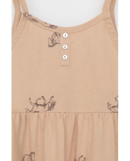 КР 5796-1/нежный бежевый,милые лошадки к567 сарафан