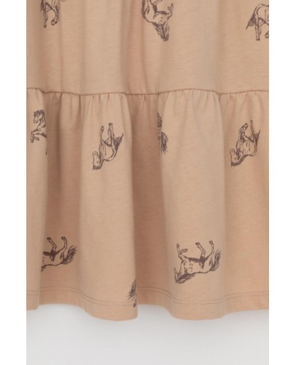 КР 5796-1/нежный бежевый,милые лошадки к567 сарафан