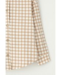 КР 302559-1/бежевая клетка на сахаре к567 рубашка