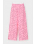 КР 400808-1/неоновый розовый,цветочки к555 брюки