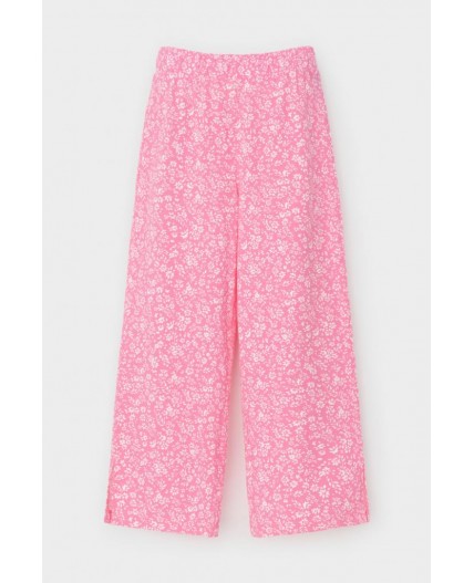 КР 400808-1/неоновый розовый,цветочки к555 брюки