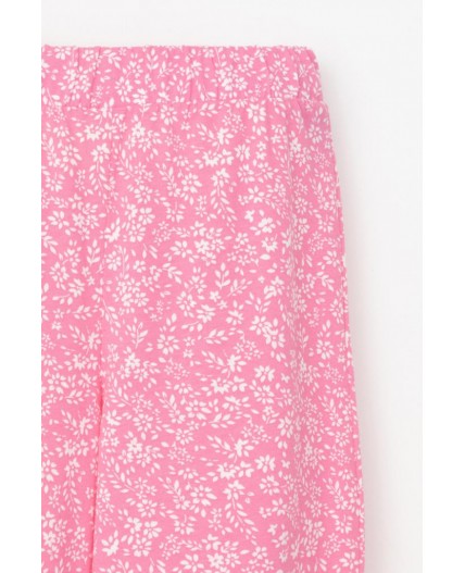 КР 400808-1/неоновый розовый,цветочки к555 брюки