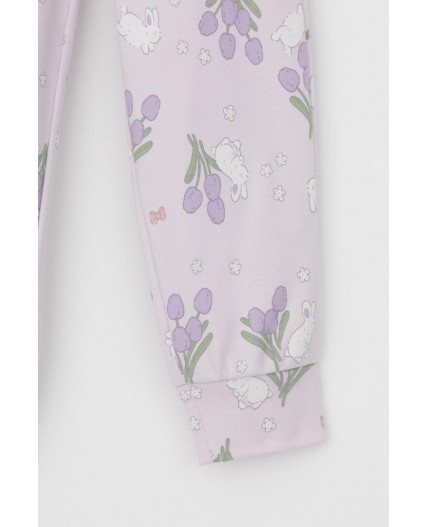 К 1541/нежная сирень,зайчики и тюльпаны пижама