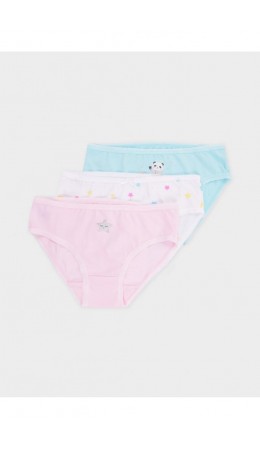 К 1931-3уп/неж.розовый,аквамарин,белый,звездопад набор трусы