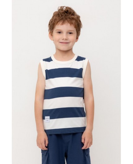 КР 302476/синий,суровый,полоска к566 майка