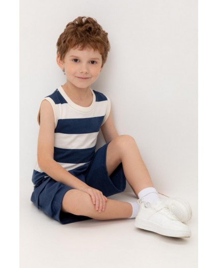 КР 302476/синий,суровый,полоска к566 майка