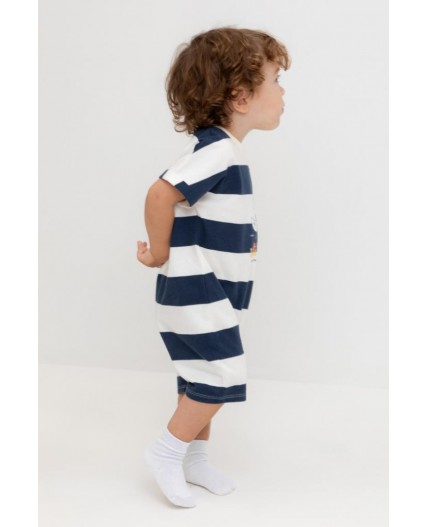 КР 6499/синий,суровый,полоска к564 полукомбинезон (песочник)