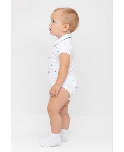 КР 6548/белый,морские якоря к568 полукомбинезон (боди)