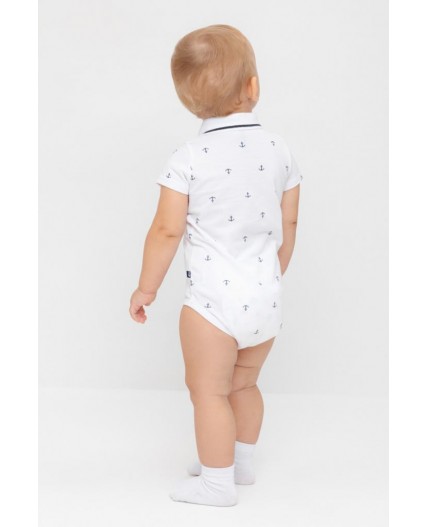 КР 6548/белый,морские якоря к568 полукомбинезон (боди)