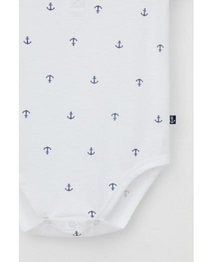 КР 6548/белый,морские якоря к568 полукомбинезон (боди)