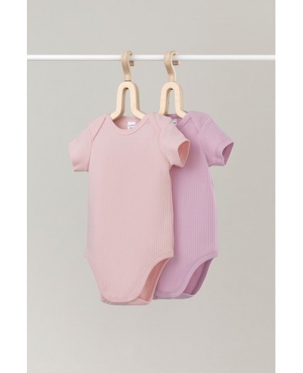 К 6525-2уп/фламинго,тропический персик набор полукомбинезон (боди)