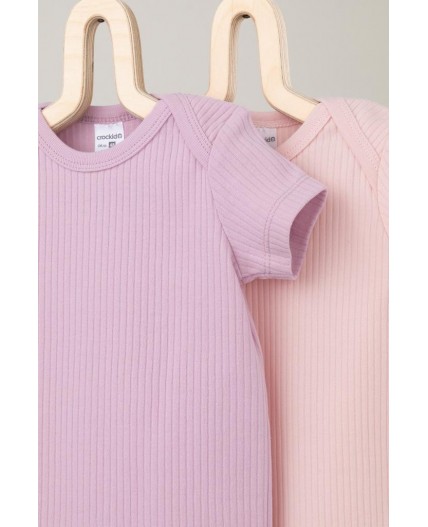 К 6525-2уп/фламинго,тропический персик набор полукомбинезон (боди)