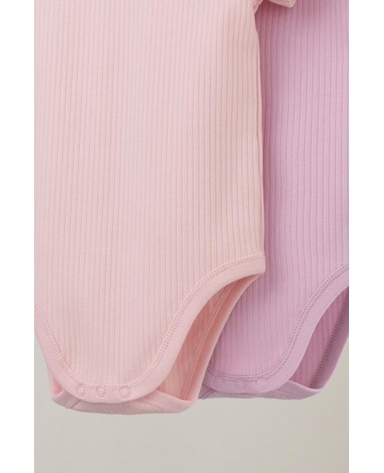 К 6525-2уп/фламинго,тропический персик набор полукомбинезон (боди)