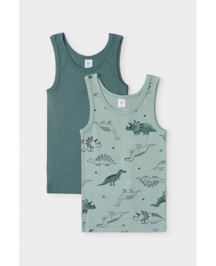 К 1182-2уп/тем.малахит,голуб.прибой,динозавры набор майка