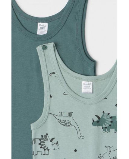 К 1182-2уп/тем.малахит,голуб.прибой,динозавры набор майка