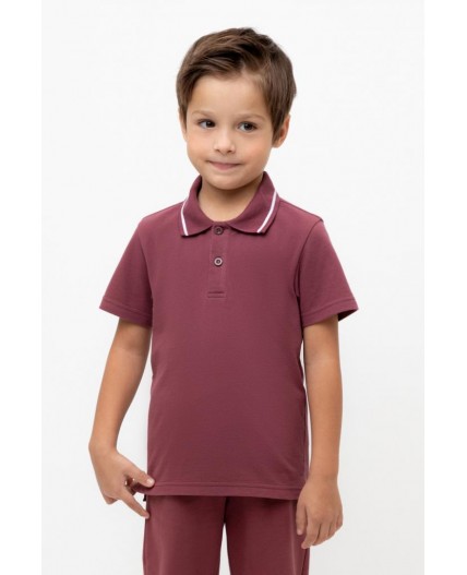КР 302597/красно-коричневый к536 рубашка с воротом поло