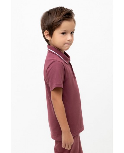 КР 302597/красно-коричневый к536 рубашка с воротом поло