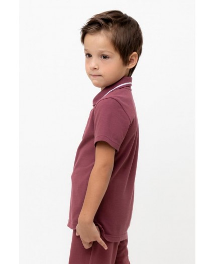 КР 302597/красно-коричневый к536 рубашка с воротом поло