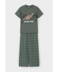 К 1599-1/зеленый мох,клетка пижама