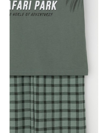 К 1599-1/зеленый мох,клетка пижама