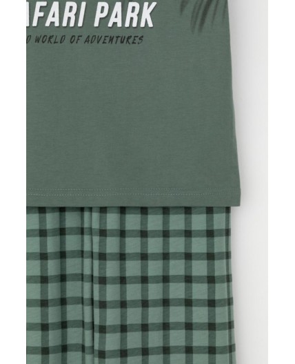 К 1599/зеленый мох,клетка пижама