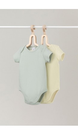 К 6525-2уп/зеленая лилия,банановый мусс набор полукомбинезон (боди)