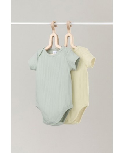 К 6525-2уп/зеленая лилия,банановый мусс набор полукомбинезон (боди)